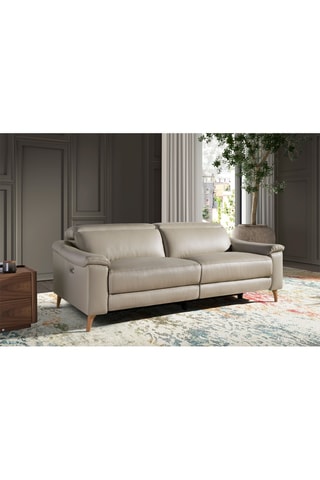 Divano - Grigio e neutro - 3 posti - In pelle