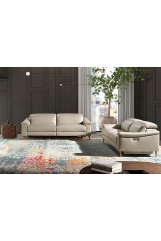 Divano - Grigio e neutro - 3 posti - In pelle