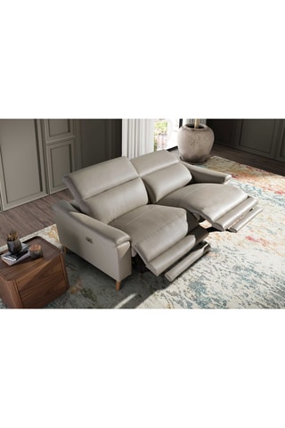 Divano - Grigio e neutro - 3 posti - In pelle