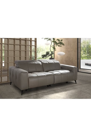 Canapé - Gris - 3 places - En cuir