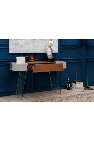 Console 1 cassetto - Effetto noce e grigio chiaro