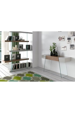 Console 1 cassetto - Effetto noce e grigio chiaro