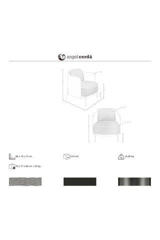 Cadeirão - Preto e branco - Efeito couro