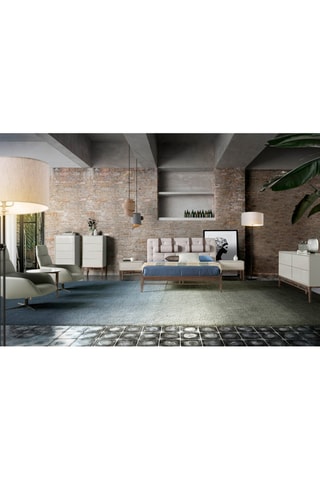 Cassettiera 4 cassetti - Grigio ed effetto noce