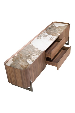 Mobile TV 2 ante in noce - 200 x 52 x 45 cm