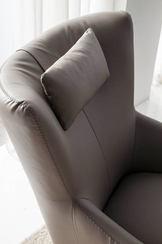 Poltrona girevole - Taupe - In pelle