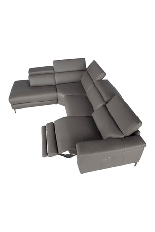 Divano angolare sinistro - Grigio - In pelle