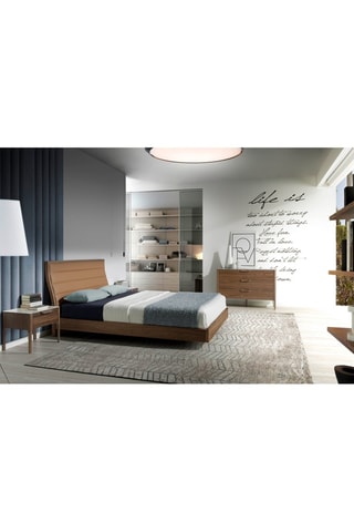 Credenza 3 cassetti - Effetto noce e grigio