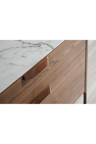 Credenza 3 cassetti - Effetto noce e grigio