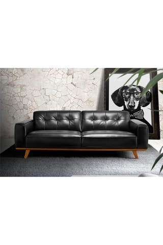 Divano -  Nero - 2 posti - In pelle