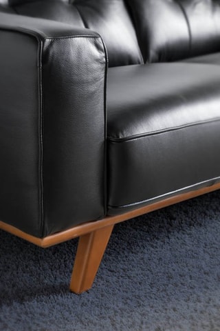 Divano -  Nero - 2 posti - In pelle