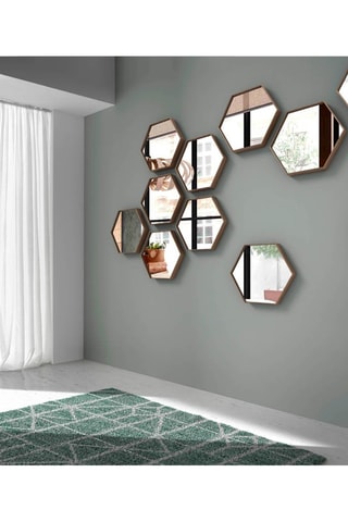 Specchio esagonale - 46 x 40 x 6 cm - Neutro