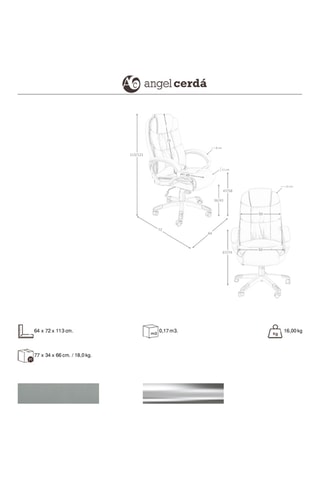 Sedia da poltrona girevole - Grigio e argentato