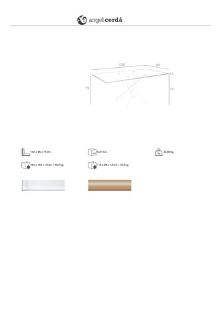 Tavolo da pranzo in vetro - 150 x 75 x 95 cm