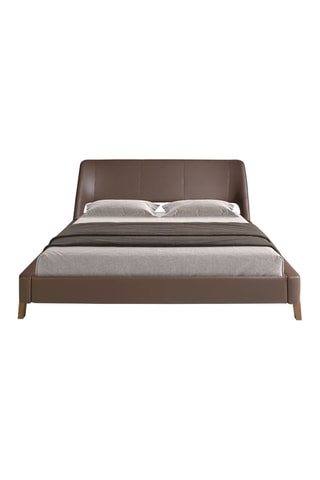 Letto in pino massiccio e legno placcato noce - Area materasso 180 x 200 cm