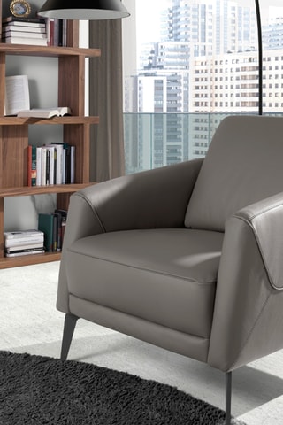 Poltrona - Grigio - In pelle