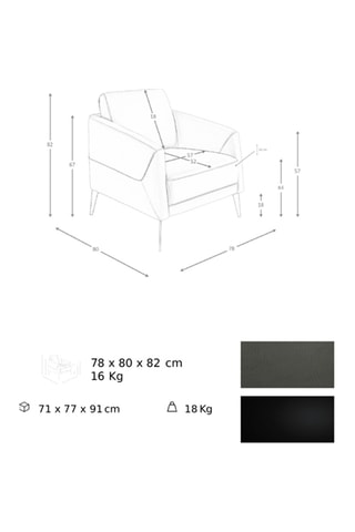 Poltrona - Grigio - In pelle