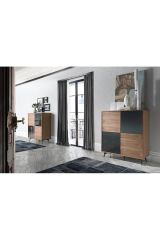 Credenza 4 ante - Effetto noce e nero