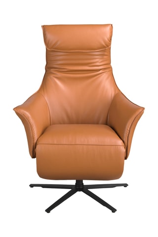 Poltrona girevole - Marrone - In pelle