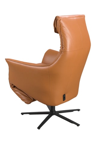 Poltrona girevole - Marrone - In pelle