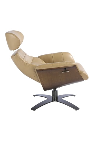 Poltrona girevole - Beige - In pelle