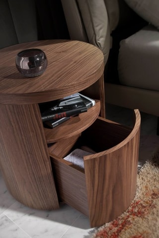 Comodino 1 cassetto - Effetto noce