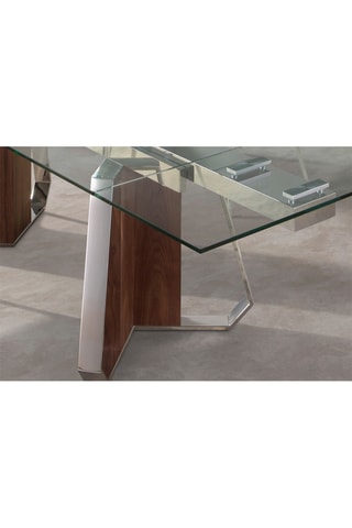 Tavolo da pranzo allungabile in vetro - 180 x 100 x 76 cm