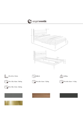 Lit en bois - Couchage 160 x 200 cm