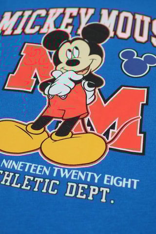 T-shirt en Short Mickey Disney - Koningsblauw en Rood - Wit, rood, blauw en geel