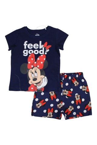 T-shirt en Short Minnie Disney - Marineblauw - Wit, zwart, rood en blauw