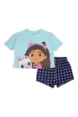 T-shirt en Short Gabby en Pandy Pattes Gabby en The Magic House - Hemelsblauw - Wit, blauw en roze