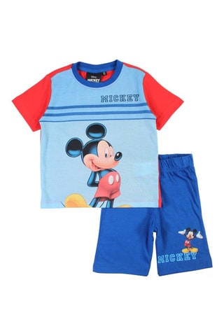 T-shirt en Short Mickey Disney - Rood - Wit, blauw, geel en rood