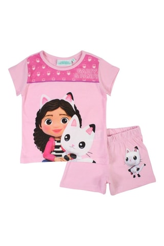 T-shirt en Short Gabby & Pandy The Magic House - Roze - Wit, bruin, zwart en roze