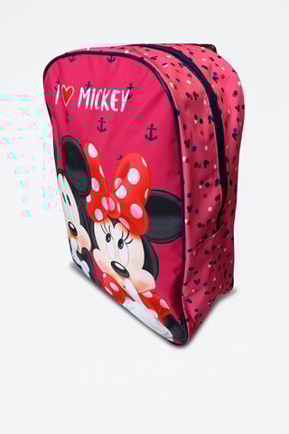 Rugtas met Wieltjes Mickey en Minnie Disney - Fuchsia - Wit, zwart, roze en rood