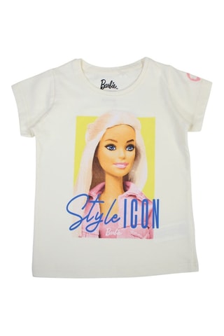 T-shirt Barbie - Wit - Wit, blauw, geel en roze