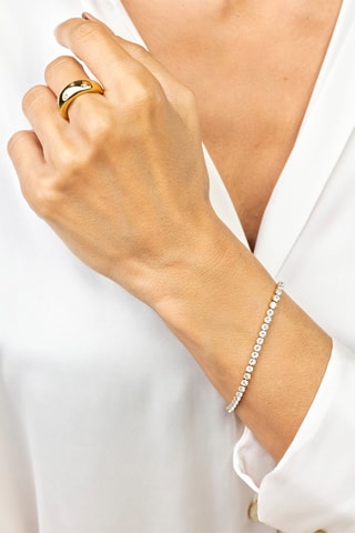 Anello - Dorato e bianco - 1,6 cm