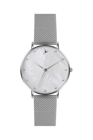 Orologio al quarzo in acciaio e madreperla - Argentato