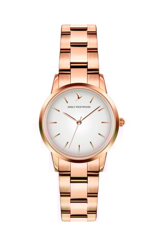 Orologio al quarzo in acciaio - Dorato rosa e bianco - Emily Westwood