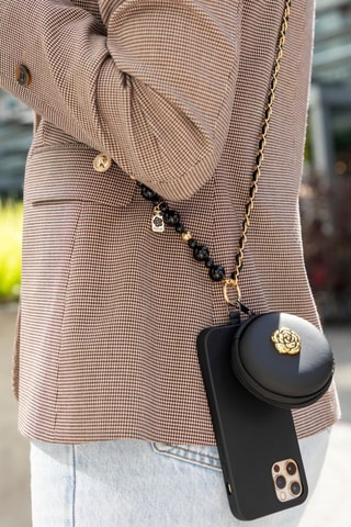 Tracolla catenina per telefono 2 in 1 - Nero - Marc Malone