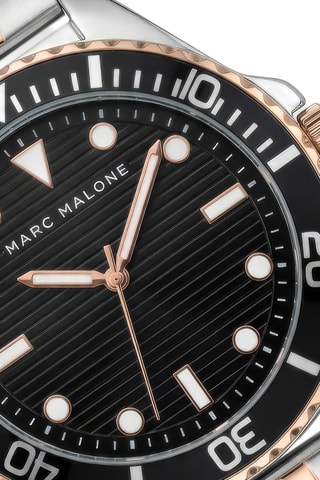 Orologio al quarzo in acciaio - Argentato e dorato - Marc Malone