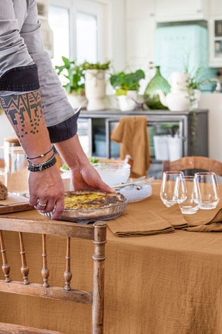 Tovaglia rettangolare in cotone 125 g/m² Gaïa - Cammello