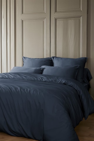 Copripiumino in raso di bambù Salomé - Navy