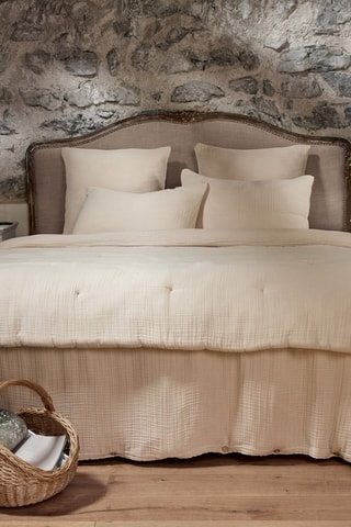 Copripiumino in quadrupla garza di cotone Ina - Beige chiaro