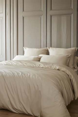 Copripiumino in raso di bambù Salomé - Beige