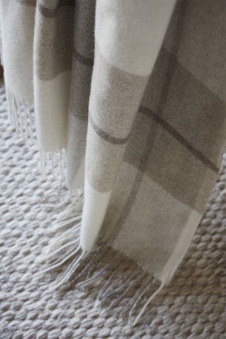 Plaid in lana Marius - Beige e marrone - 140 x 200 cm