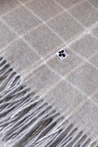 Plaid in lana Camille - Grigio e bianco - 140 x 200 cm
