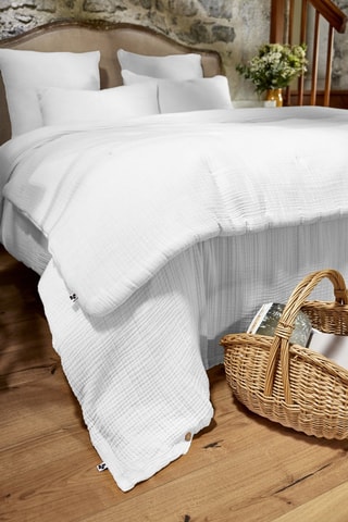 Copriletto in quadrupla garza di cotone Ina - Bianco