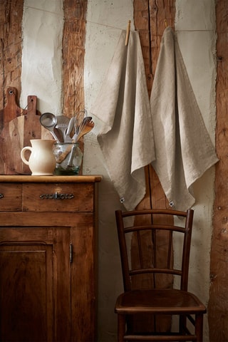 2 strofinacci in lino lavato Soline - Sabbia