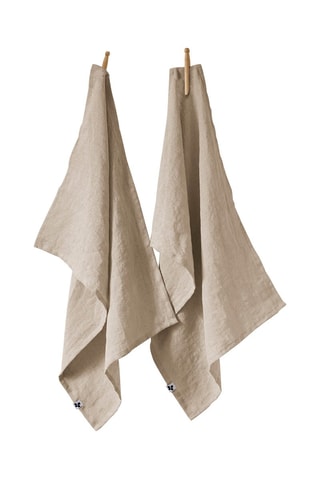 2 strofinacci in lino lavato Soline - Sabbia