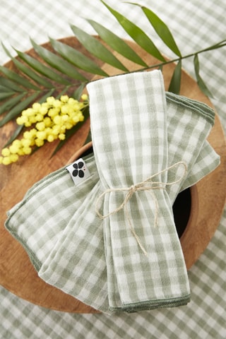 3 tovaglioli Vicikie - Verde e bianco
